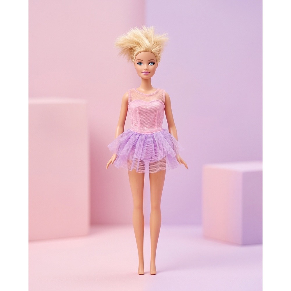 2009 Mattel Barbie Ballerina Doll Pink Purple Tutu Articulated Legs
